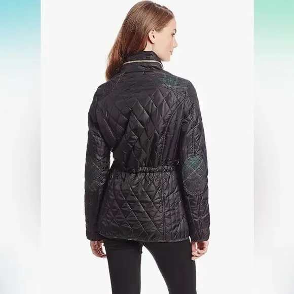 Sam Edelman Women's Lexi Quilted Jacket with Plaid Trim- Size Small - Picture 2 of 16